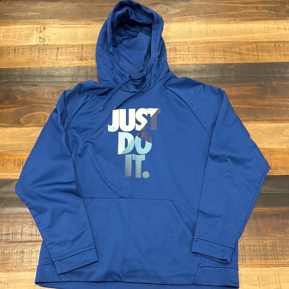Nike Royal Blue Hoodie with Slogan